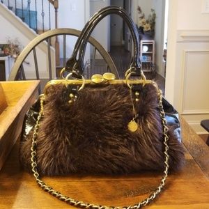 Big Buddha Fur & Patent Leather Medicine Bag